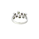 Peridot And Diamond 14K White Gold Ring