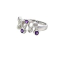 Amethyst And Diamond 14K White Gold Ring