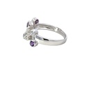 Amethyst And Diamond 14K White Gold Ring