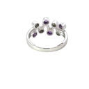 Amethyst And Diamond 14K White Gold Ring