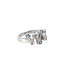 Blue Topaz And Diamond 14K White Gold Ring