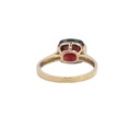 Garnet Checkerboard Cushion Cut 14K Yellow Gold Ring