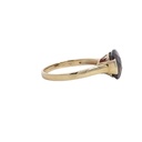 Garnet Checkerboard Cushion Cut 14K Yellow Gold Ring