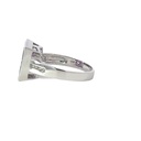 Amethyst And Diamond 14K White Gold Ring