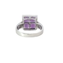 Amethyst And Diamond 14K White Gold Ring