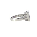Amethyst And Diamond 14K White Gold Ring