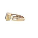 Amethyst And Diamond 14K Yellow Gold Ring