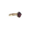 Garnet And Diamond 14K Yellow Gold Ring