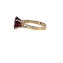 Garnet with Diamond 14ct Yellow Gold Ring