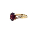 Garnet with Diamond 14ct Yellow Gold Ring