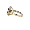 Amethyst with Diamond Bezel Set 14ct Yellow Gold Ring