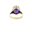Amethyst with Diamond Bezel Set 14ct Yellow Gold Ring