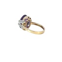 Amethyst with Diamond 14ct Yellow Gold Ring