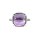 Amethyst with Diamond 14ct White Gold Ring