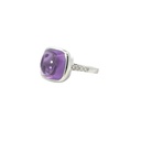 Amethyst with Diamond 14ct White Gold Ring