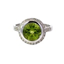 Peridot and Diamond 14ct White Gold Ring