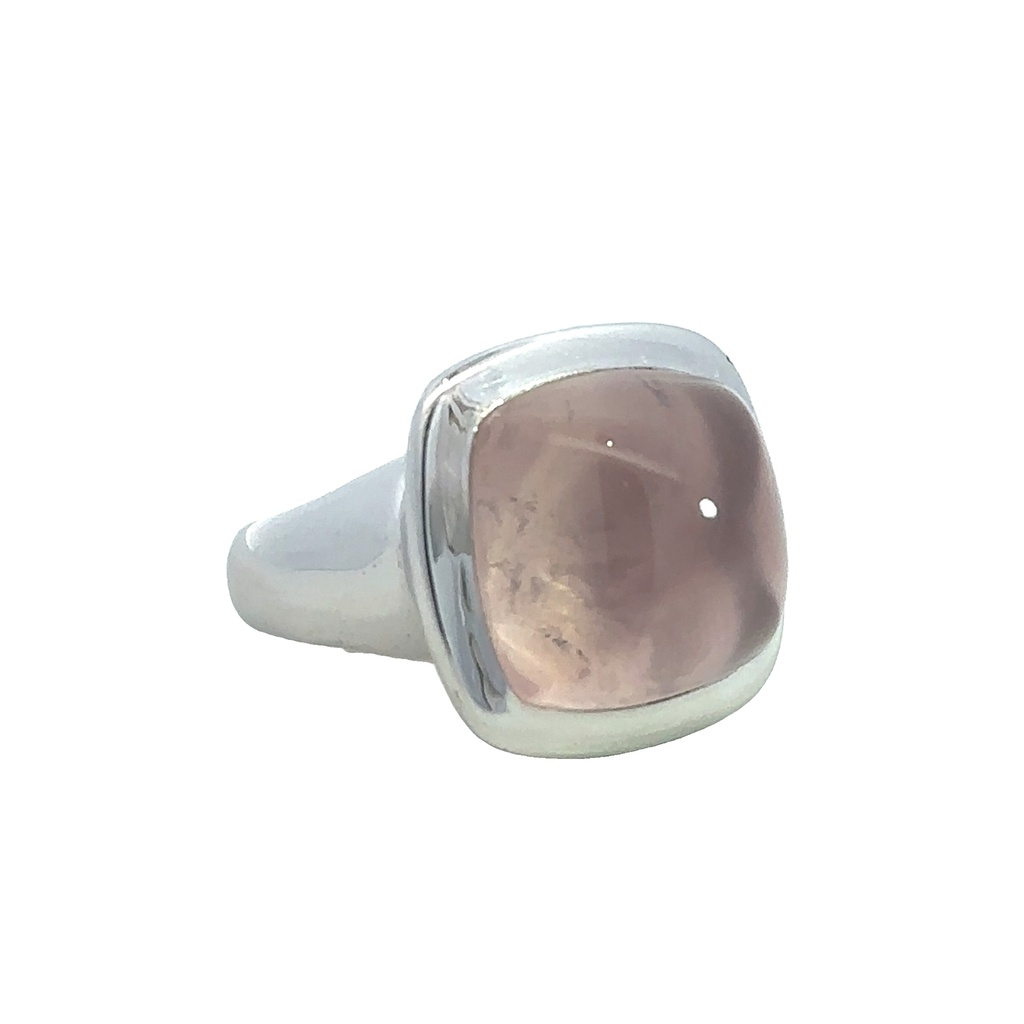 Rose Quartz 18ct White Gold Ring