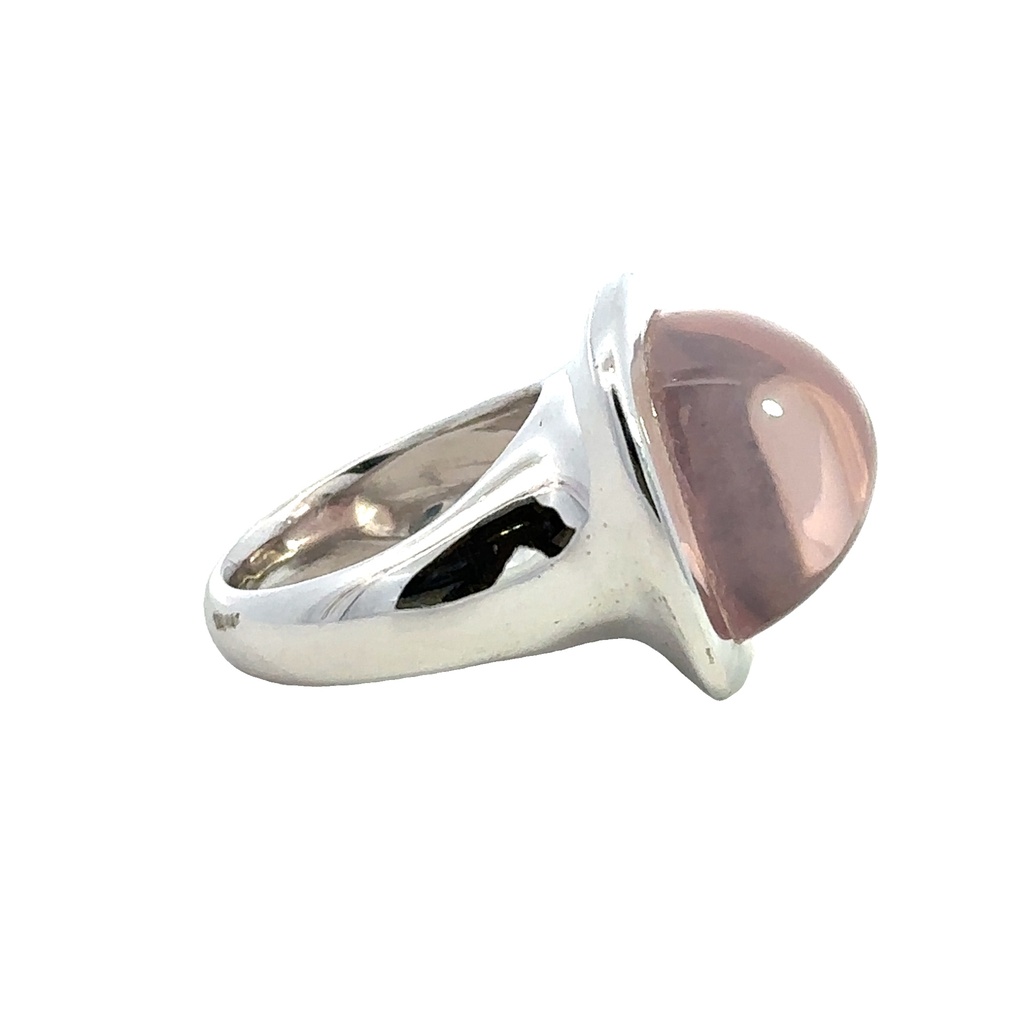 Rose Quartz 18ct White Gold Ring