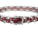 Garnet and Diamond 14ct White Gold Bracelet
