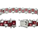 Garnet and Diamond 14ct White Gold Bracelet