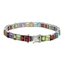 Multi-Gem Bracelet In 14ct White Gold