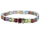 Multi-Gem Bracelet In 14ct White Gold