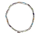 Multi-Gem Bracelet In 14ct White Gold
