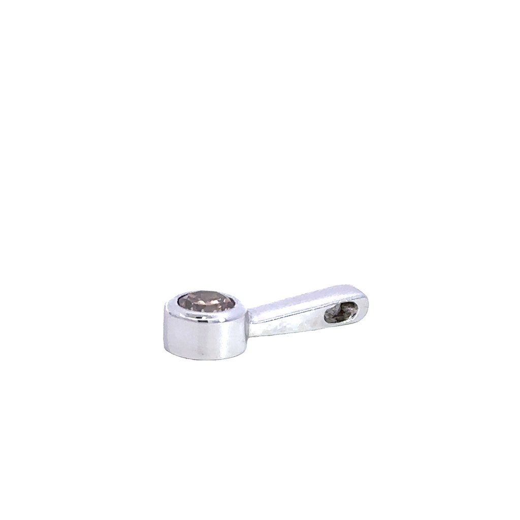 Champagne Diamond 18K White Gold Pendant