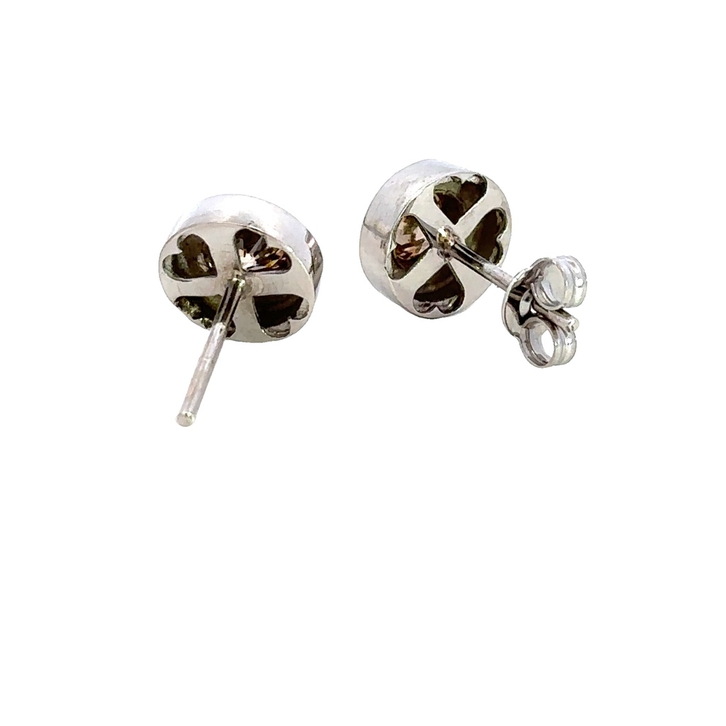 Champagne Diamond 18K White Gold Earrings