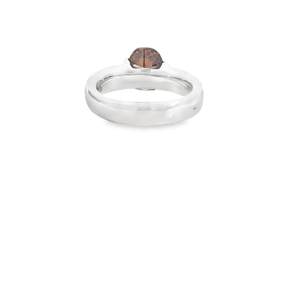 Champagne Diamond 18K White Gold Ring