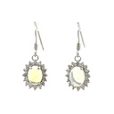 Sterling Silver Earrings With White Opals