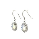 Sterling Silver Earrings With White Opals