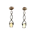 White Opal Stud Earrings In Sterling Silver