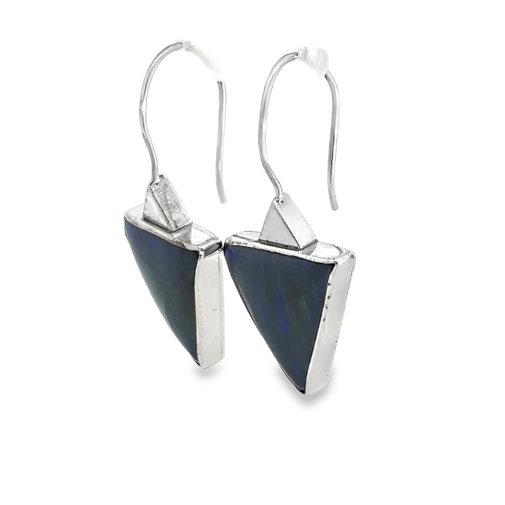 Sterling Silver Earrings With Opals