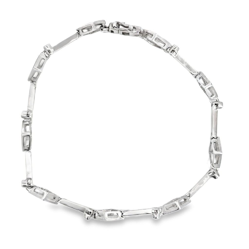 Doublet Opal And Diamond Bracelet in Sterling Silver