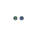 Triplet Opal Stud Earrings In Sterling Silver