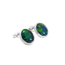 Triplet Opal Stud Earrings In Sterling Silver