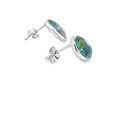 Triplet Opal Stud Earrings In Sterling Silver