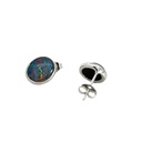 Triplet Opal Stud Earrings In Sterling Silver