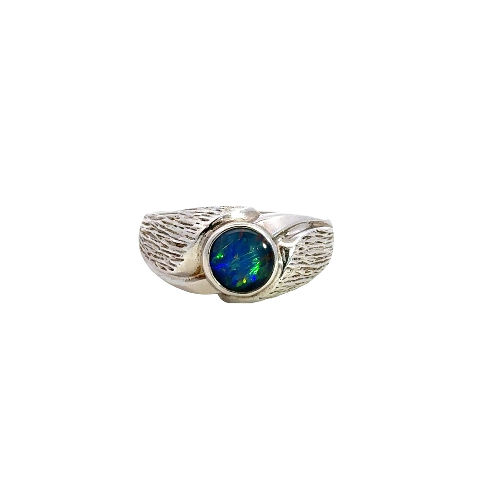 Triplet Opal Ring In Sterling Silver