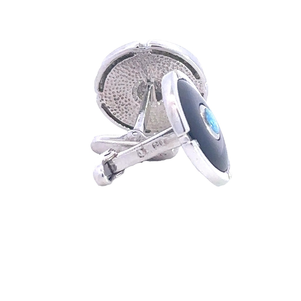 Cufflink Doublet Opal Sterling Silver