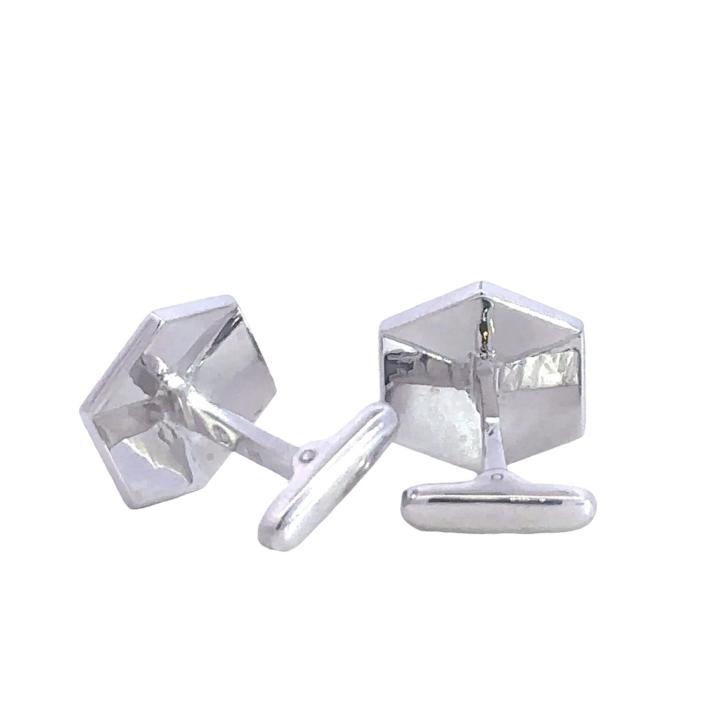 Cufflink Crystal Opal Sterling Silver