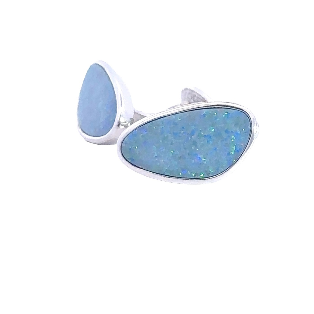 Cufflink Doublet Opal Sterling Silver