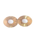 Cufflink Solid White Opal Gold Plated