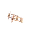 Cufflink Solid White Opal Gold Plated