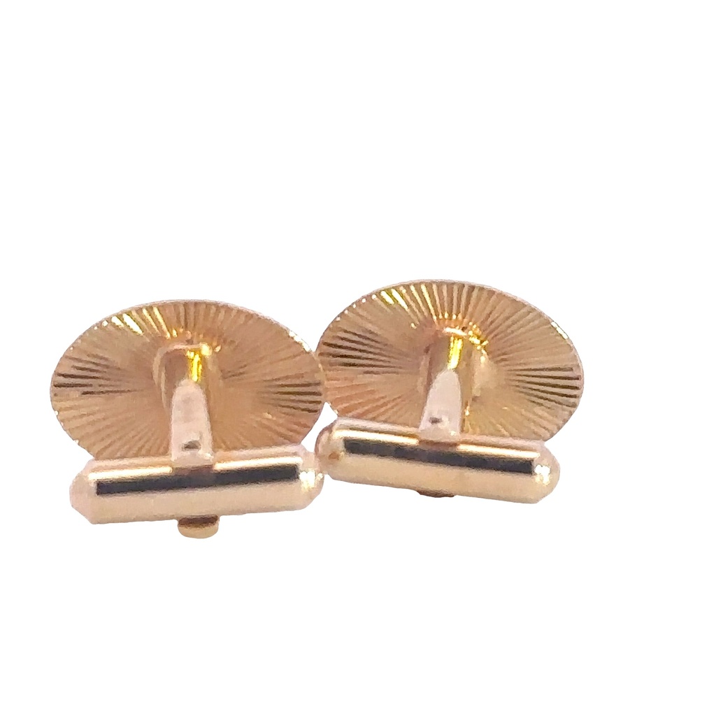 Cufflink Solid White Opal Gold Plated