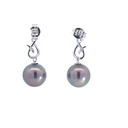 Tahitian Pearl Drop Studs In Sterling Silver