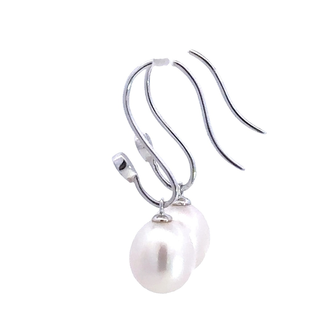 Freshwater Pearl Drop Earrings Sterling Silver