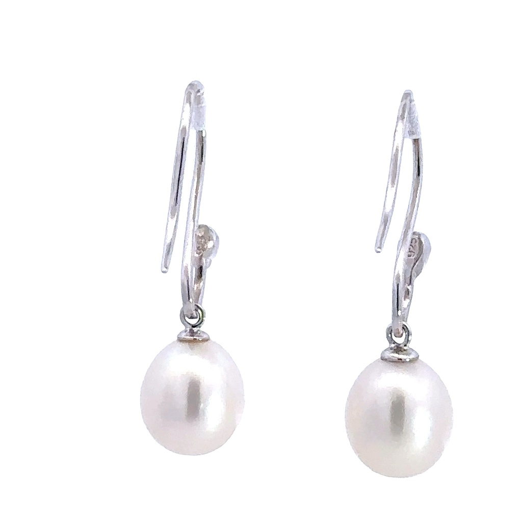 Freshwater Pearl Drop Earrings Sterling Silver