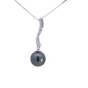 Tahitian Pearl Pendant In Sterling Silver With Cubics